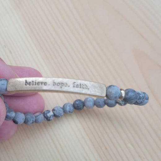 Believe, Hope & Faith Bracelet - Cloth and Things