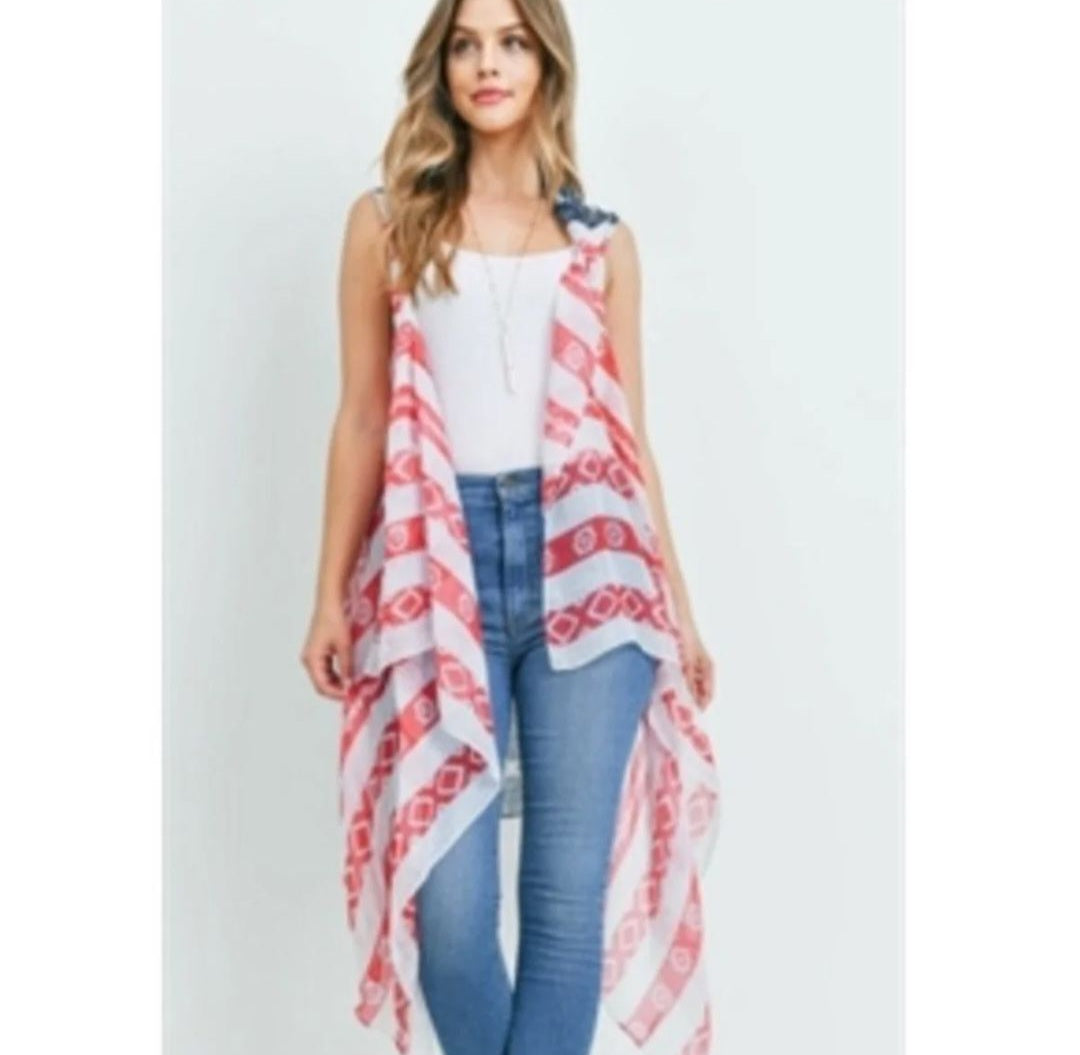 Lightweight American Flag Kimono for Women - Cloth and Things