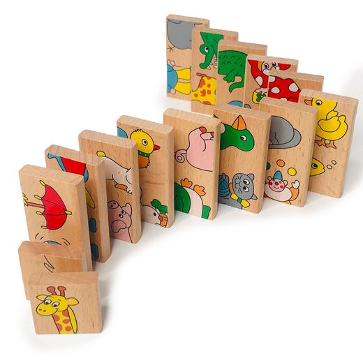 Creative Wooden Domino Block Set for Toddlers - Cloth and Things